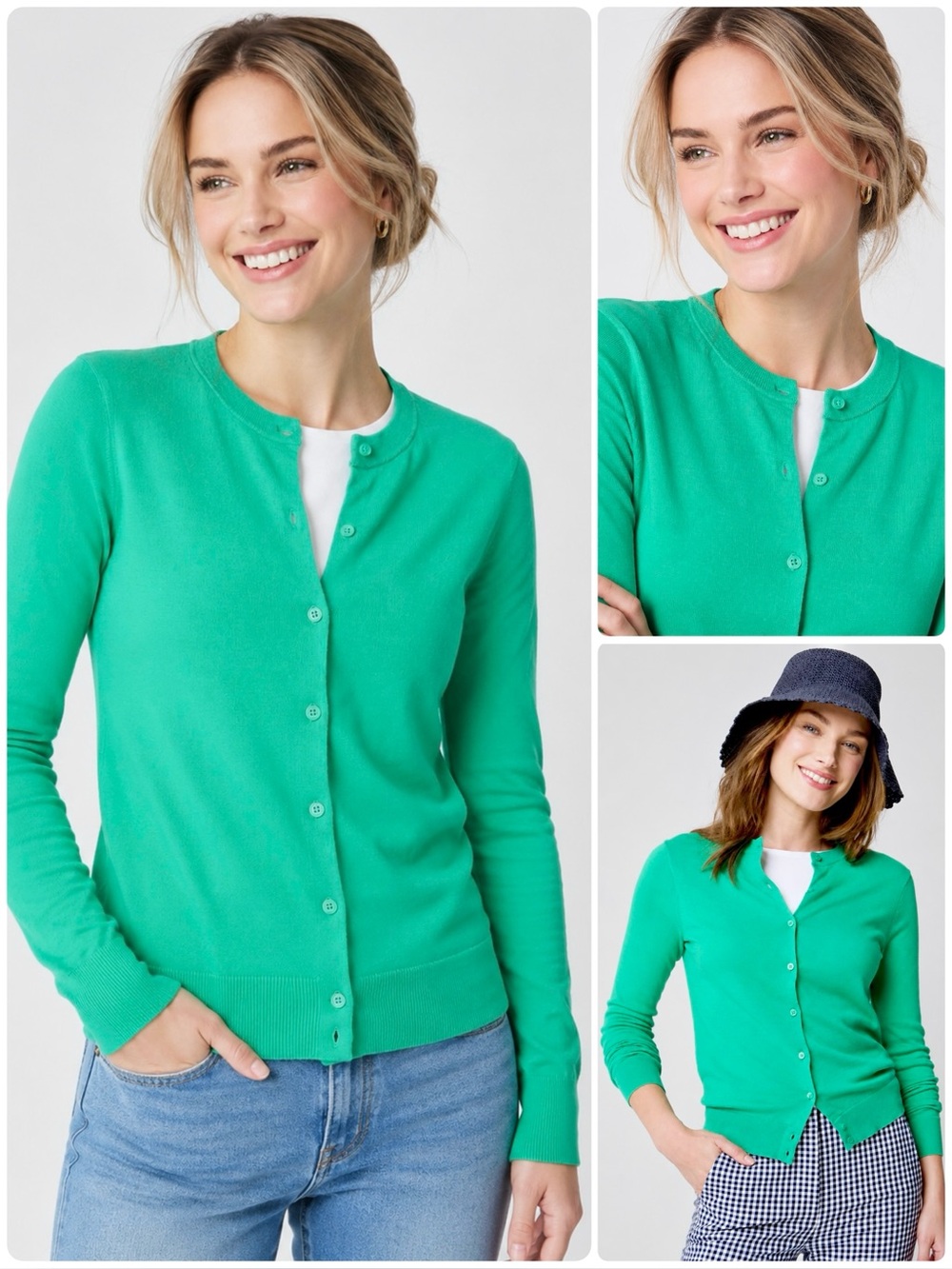 J. Crew Classic Cardigan Sweater 100% Cotton Hits at Hip Regular Fit Long Sleeve